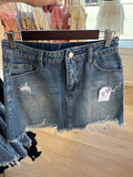 Denim Distressed Skirt
