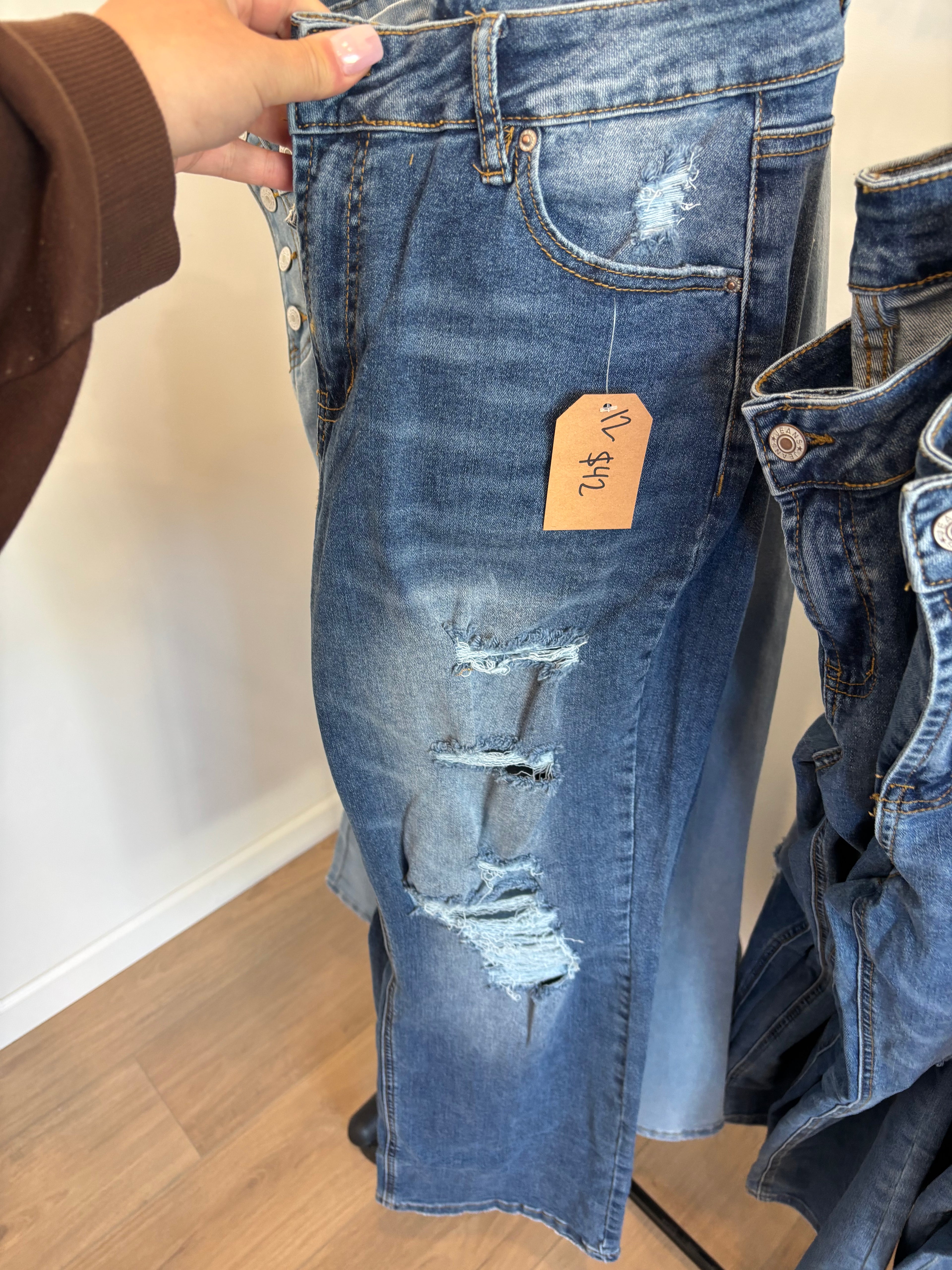 Plus Size Denim Distress Bootcut