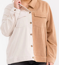 PLUS SIZE LONG SLEEVE BUTTON UP CORDUROY