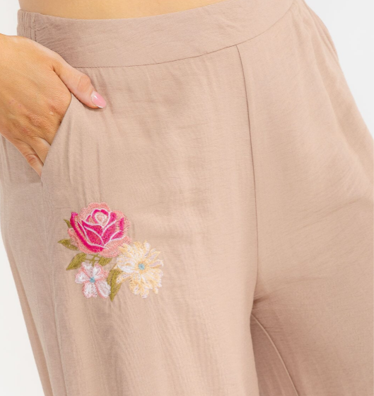 PLUS SIZE WIDE LEG PALAZZO FLORAL PANTS