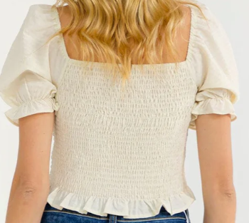 WOMEN'S SHORT SLEEVE SMOCK TOP